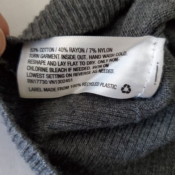 Jeweled Neckline Gray Button-Up Cardigan Sweater Merona Size XL Preppy Holiday - Picture 7 of 7